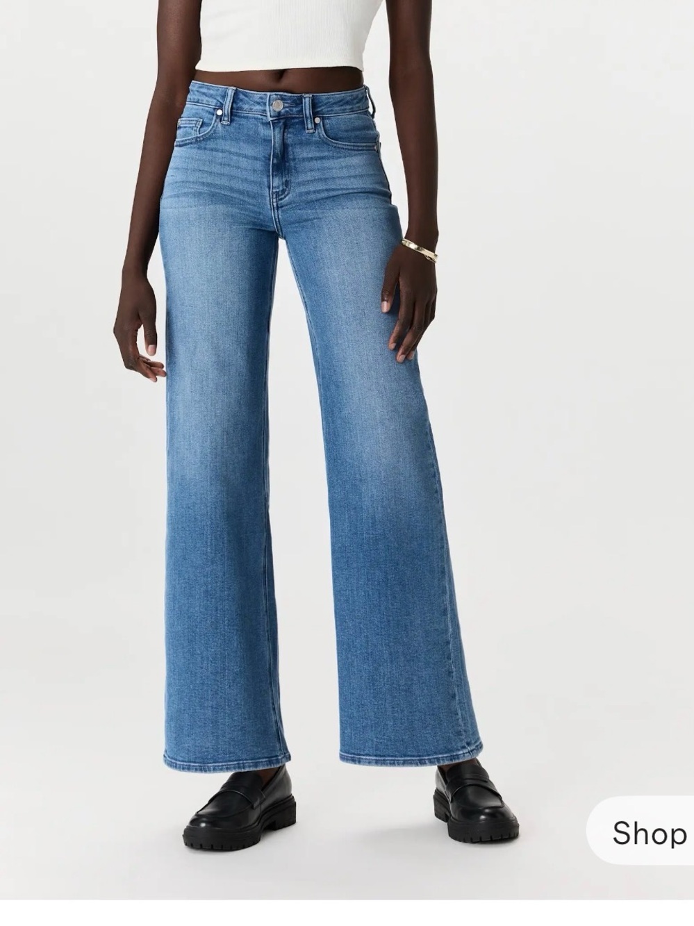 Quince Bella Stretch Wide Leg Jeans Seaside Blue 29 32”